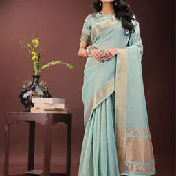 KALINI Woven Design Zari Organza Saree-picture-31