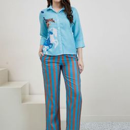 Boho By Athena Printed Shirt & Trousers Co-Ord Set-image-89