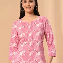 MEESAN Floral Printed Cotton Top-image-60
