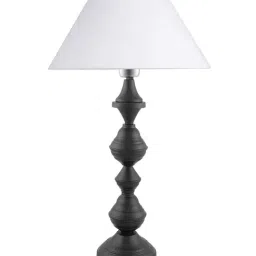 Homesake Black Nordic Waterdrop Matt Table Lamp with White Cone Shade (Bulb Included) - Set of 1 image 2