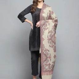 Monte Carlo Beige Regular Fit Self Pattern Shawl-image-57