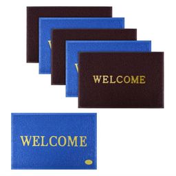Aura 6Pcs Maroon & Blue Self-Designed Anti-Slip Eco-Friendly Absorbent Large Doormats-35