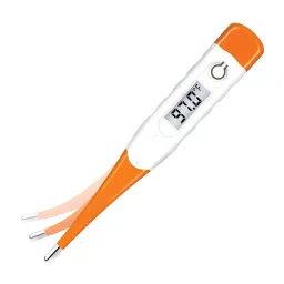 MCP Flexible Tip Waterproof Digital Thermometer (Orange and White) image 1