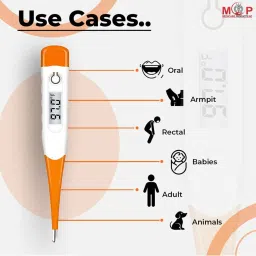 MCP Flexible Tip Waterproof Digital Thermometer (Orange and White) image 3