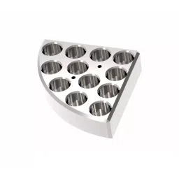Borosil 12x4 ml Aluminium Quarter Block for Laboratory Stirrer, BLAHHPSA00QB040000-38