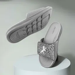Red Tape Men's Dark Grey Slides image 1