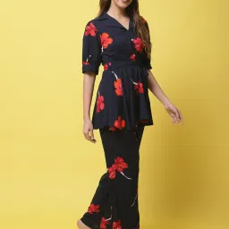 Claura Navy Printed Top Pyjama Set image 4