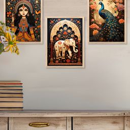 Kotart Brown & White 3 Pieces Religious Printed Wooden Wall Arts-picture-21