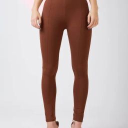 Globus Women Coffee Stretchable Mid Rise Skinny Fit Workwear Treggings-image-57