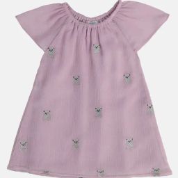 Miniklub Purple Woven Regular Printed Dress-image-2