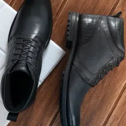 Nico Nerini Men's Black Derby Boots-picture-28
