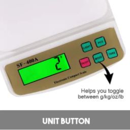 MCP billionBAG SF400A Compact Digital Multi-Purpose Kitchen Weighing Scale (White) image 3