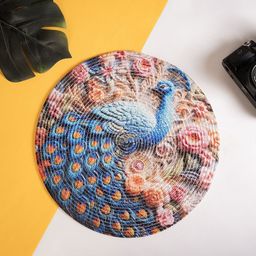 Myntra Elegant Homes Blue & Beige4 Pieces Textured Table Placement-40