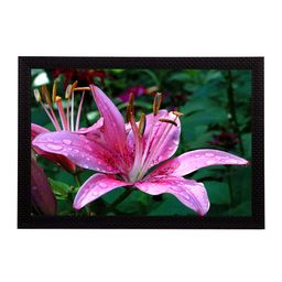 eCraftIndia Green & Pink Floral UV Wall Art-57
