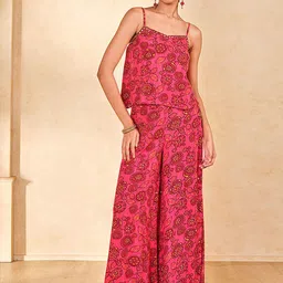 Global Desi Printed Shoulder Straps Top & Palazzo-picture-14