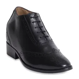 Celby Men's Height Increasing Black Brogue Boots-image-99