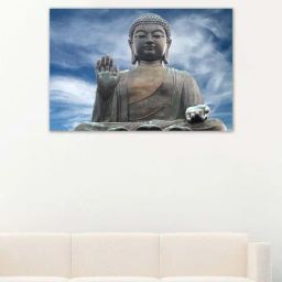 999store Blue & Grey The Face Of Buddha Canvas Painting-10