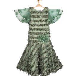 Peppermint Kids Green Embroidered Dress-picture-17