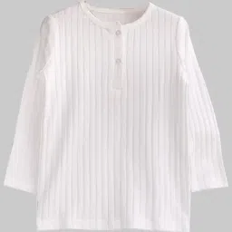 Kiddopanti Girls White Solid Full Sleeves T-Shirt-picture-44