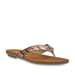 Jove Women's Antique Gold Thong Sandals-image-17