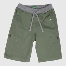 United Colors of Benetton Boys Olive Cotton Shorts-image-32