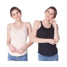 Dollar Missy Black & Beige Camisole Pack of - 2-image-86