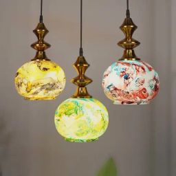 FOS LIGHTING Modern Linear Multicolor Steel 3-In-1 Globe Glass Linear Pendant Light-image-52