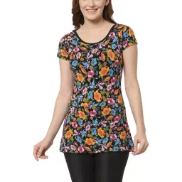 Cukoo Black Printed Swim Top With Shorts-image-39