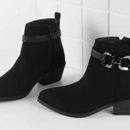 Mochi Women's Black Casual Booties-image-58