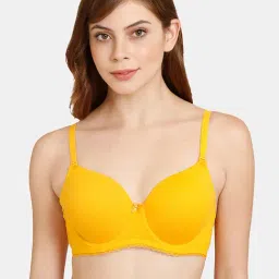 Rosaline by Zivame Yellow Half Coverage Under-Wired T-Shirt Bra-image-30
