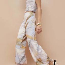 Ginger By Lifestyle Off White Regular Fit Printed Trousers image 3