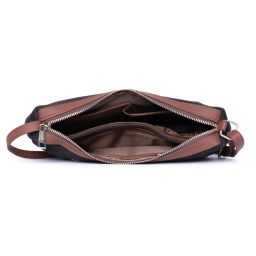 ZOUK Jet Black Structured Black Printed Shoulder Bag image 4