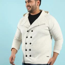 Instafab Plus Grey Cotton Regular fit Plus Size Jacket-picture-20