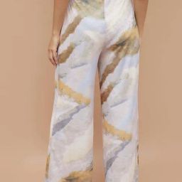 Ginger By Lifestyle Off White Regular Fit Printed Trousers image 2