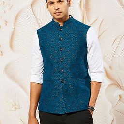 VASTRAMAY Woven Design Nehru Jacket-image-87