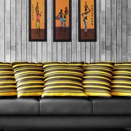 eCraftIndia Multicoloured Set of 3 Tribal Lady UV Wall Art-32