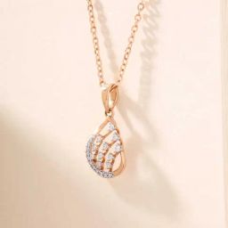 Mia by Tanishq 18k (750) Rose Gold Diamond Pendant for Women-picture-20
