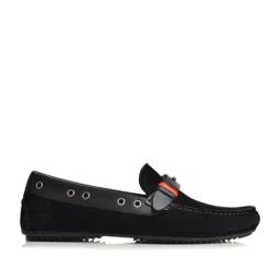 Language Shoes Men's Reggie Driver Black Loafers-image-79