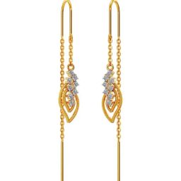 Joyalukkas 22k Yellow Gold Swirling Leaf Earrings for Women-image-38