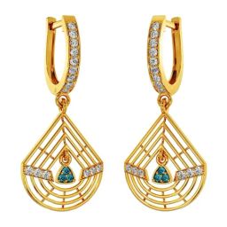 Joyalukkas 22k Yellow Gold Shimme Dewdrop Hoop Earrings for Women-image-43