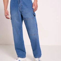 SF Jeans by Pantaloons Blue Cotton Slim Fit Cargo Jeans-image-41