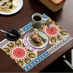 LooMantha Blue & Pink 6 Pieces Printed Rectangular Table Placemats image 3