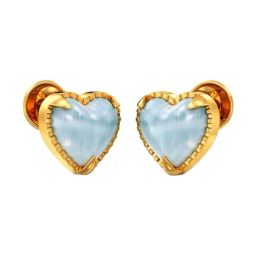 Joyalukkas 22k Yellow Gold Love in Green Heart Stud Earrings for Women-image-57