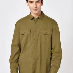 Urban Ranger By Pantaloons Green Cotton Regular Fit Shirt-image-40