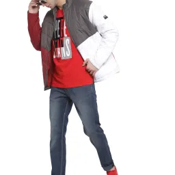 Pepe Jeans Red Regular Fit Colour Block Jacket image 4