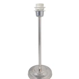 Homesake Chrome Basic Turquoise & Silver Steel Bedside Table Lamp With Fabric Shade - Set of 1 image 4
