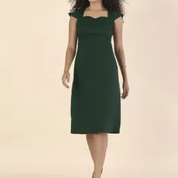 Powersutra Green Cotton Regular Fit Dress-image-73