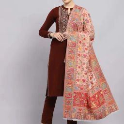 Monte Carlo Multicolored Regular Fit Self Pattern Shawl-image-68