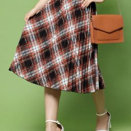 KASSUALLY Red Checks Skirt-image-30