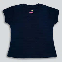 kidoz Girls Solid Round Neck Cotton Slim Fit T-shirt-40